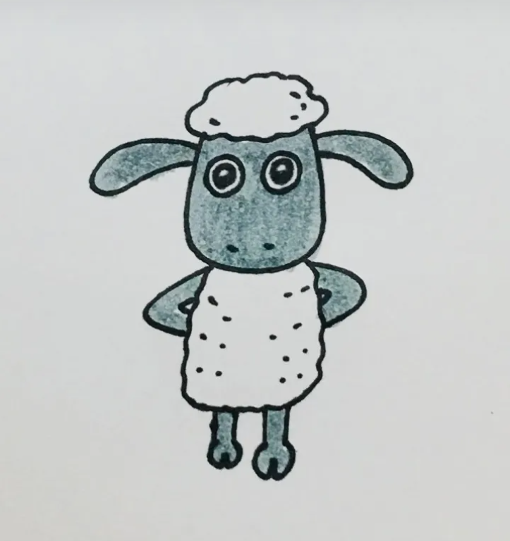 每天一张简笔画 | 小羊肖恩（内含详细步骤）插图(4)